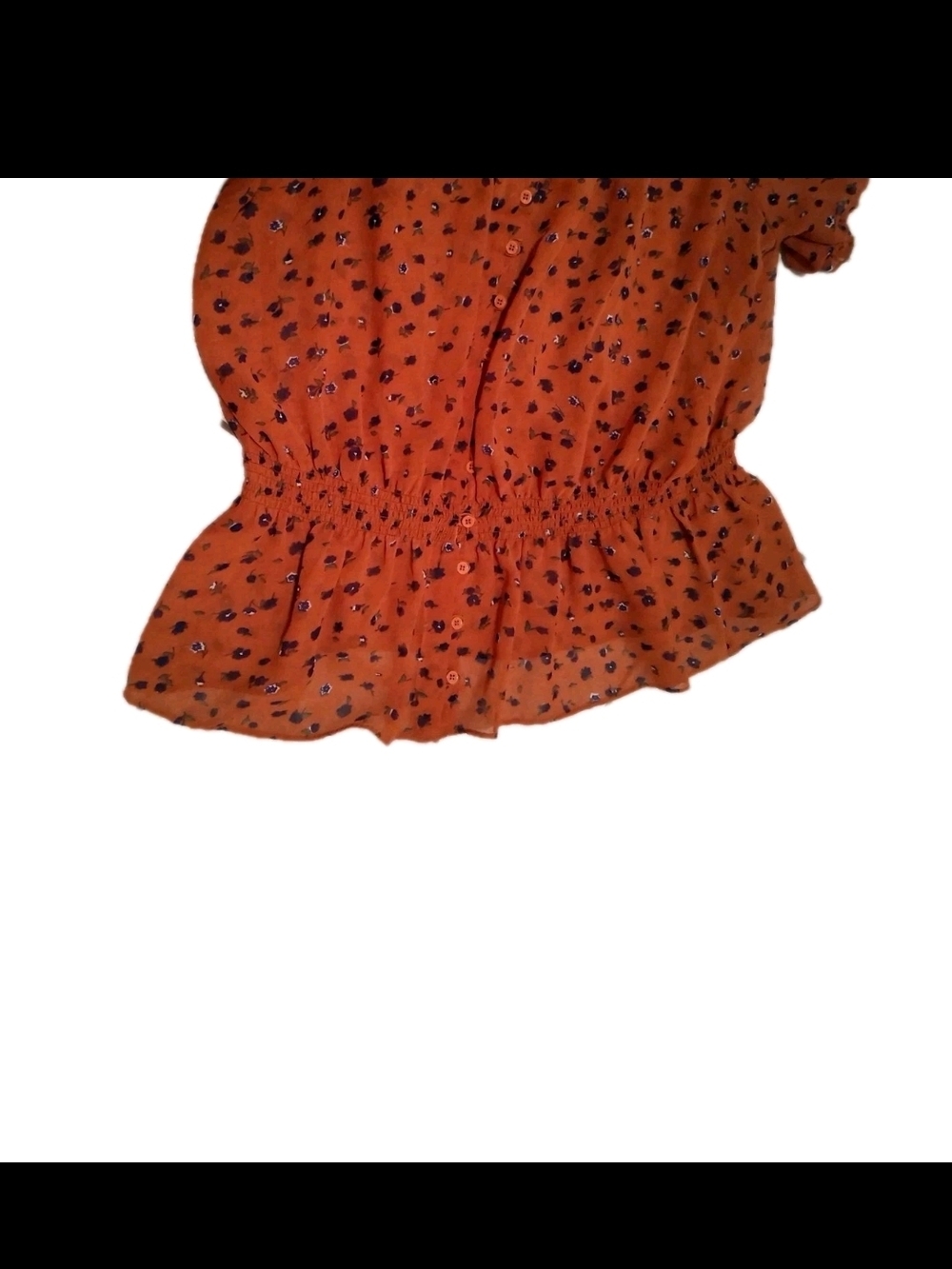 Pretty Good Boho Ruffle Blouse – Rust Floral ✨ - Picture 7 of 8